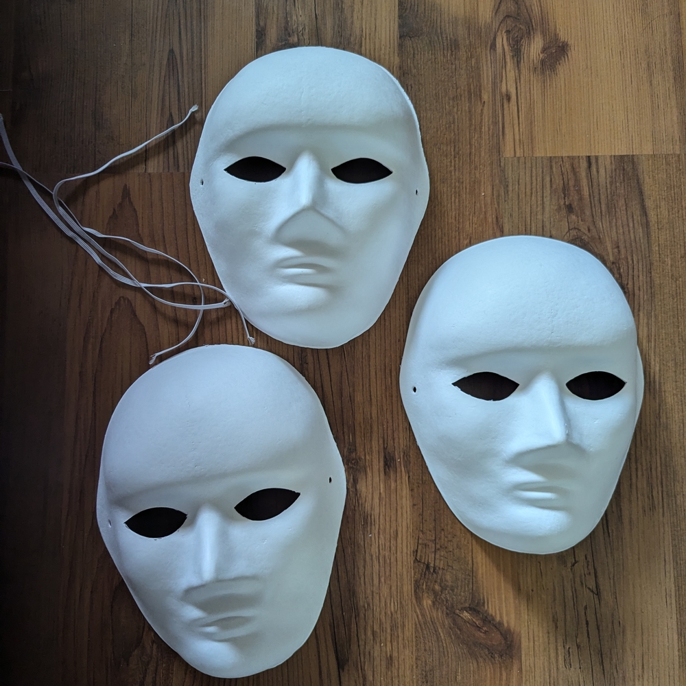 New Set Of 3 White Masquerade Masks
